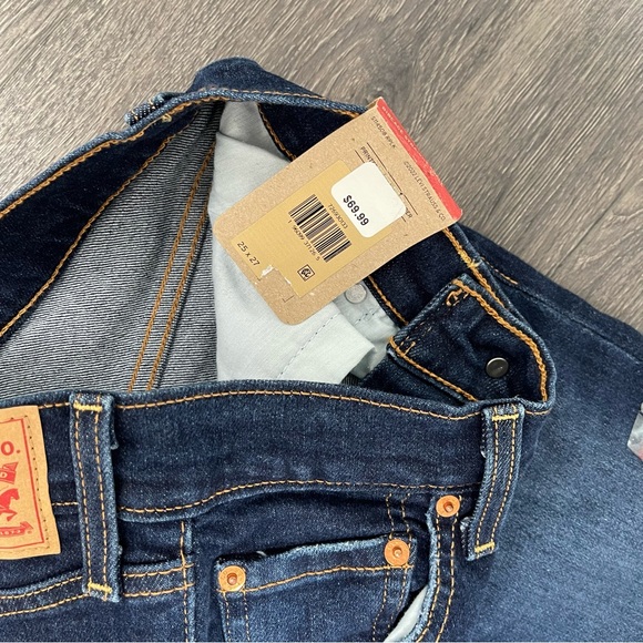 Levi's Ribcage Straight Ankle Dark Blue Jeans Size 25 - Picture 5 of 12